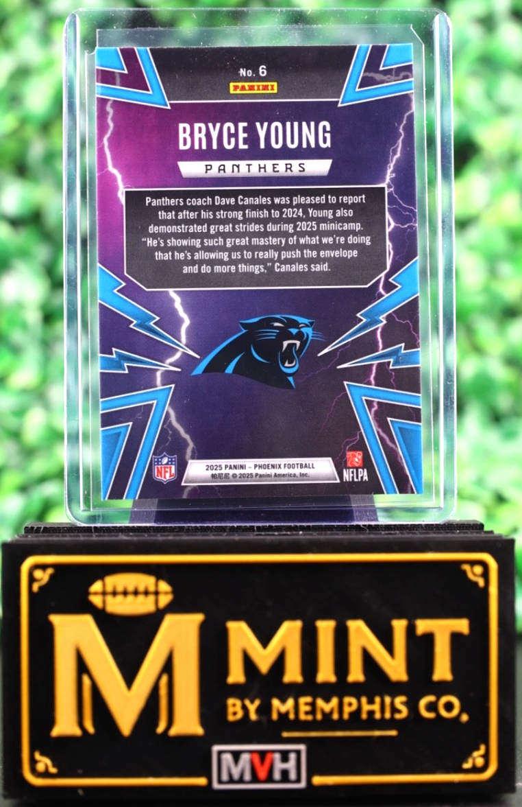 BRYCE YOUNG  2025 PANINI PHOENIX THUNDERBIRDS #6 CAROLINA PANTHERS