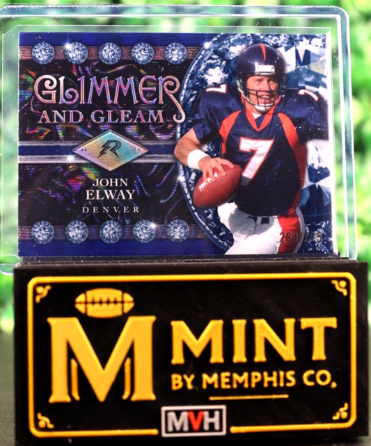 JOHN ELWAY 2024 TOPPS RESURGENCE GLIMMER AND GLEAM NAVY SURGE /275 BRONCOS HOF