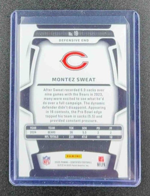 MONTEZ SWEAT 2025 PANINI CERTIFIED #19 MIRROR PURPLE 123/299 BEARS
