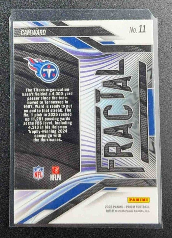 CAM WARD 2025 PANINI PRIZM #11 FRACTAL RC TITANS