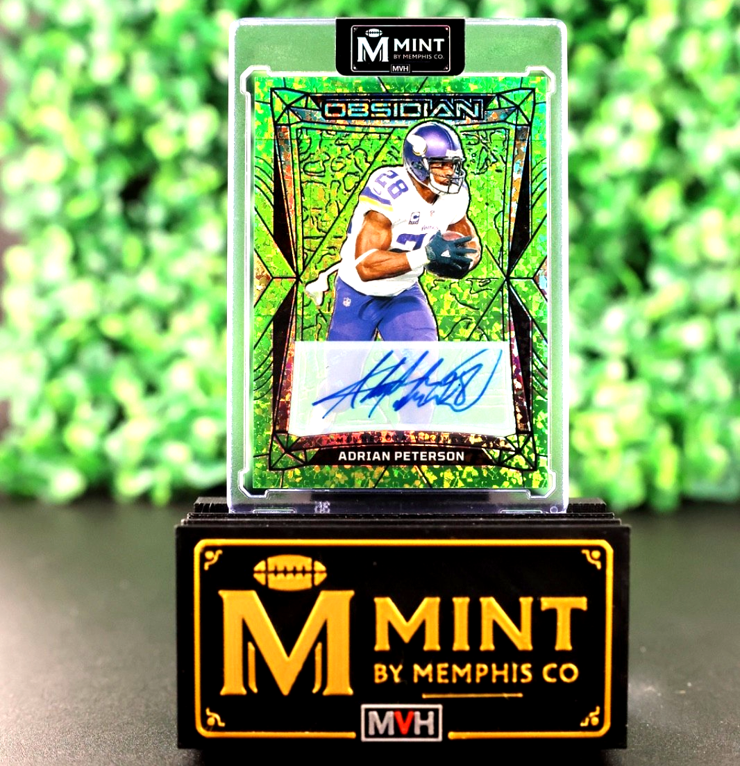 ADRIAN PETERSON 2024 MOSAIC INTERNATIONAL AUTO JADE 6/6 BOOKEND SSP VIKINGS