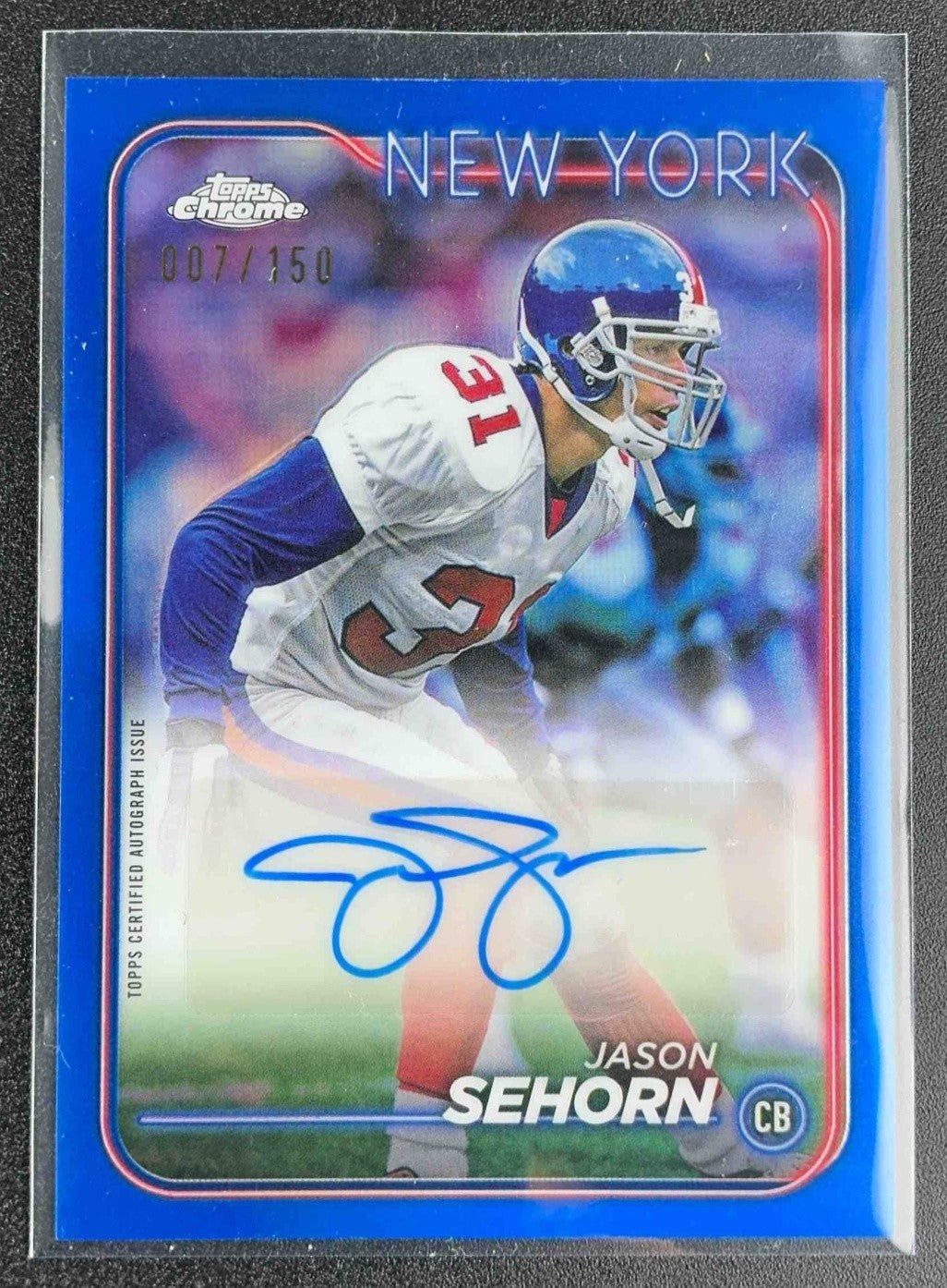 JASON SEHORN 2024 TOPPS CHROME AUTO BLUE REFRACTOR COLOR MATCH /150 GIANTS