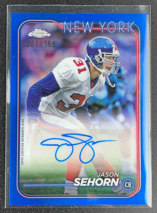 JASON SEHORN 2024 TOPPS CHROME AUTO BLUE REFRACTOR COLOR MATCH /150 GIANTS