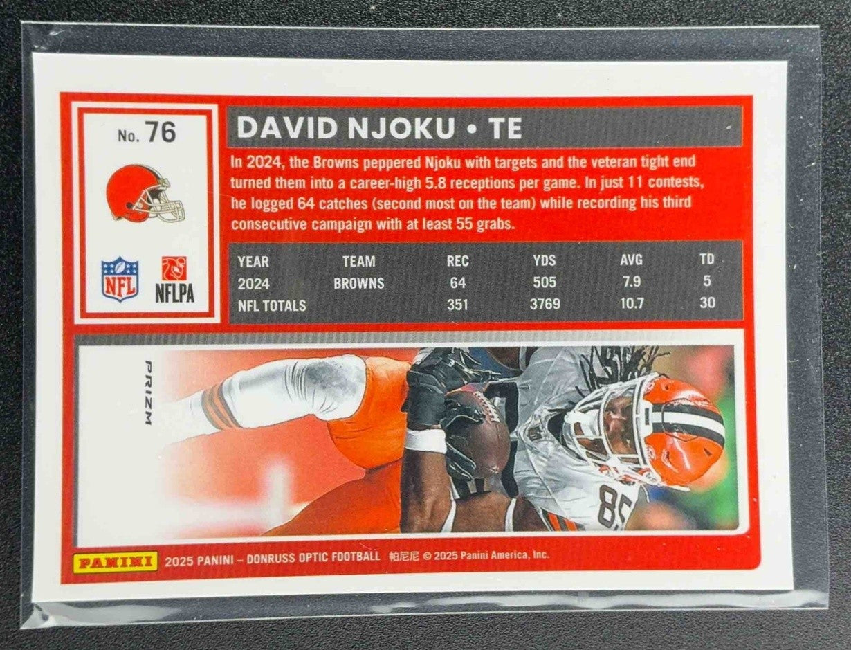 DAVID NJOKU 2025 PANINI DONRUSS OPTIC #76 ROCKET PRIZM BROWNS