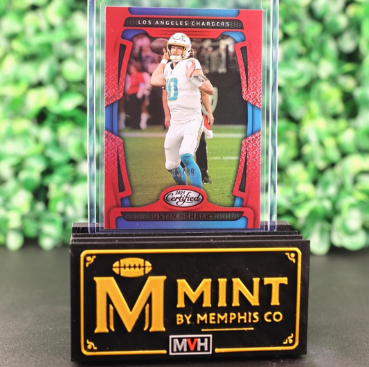 JUSTIN HERBERT 2025 PANINI CERTIFIED MIRROR RED SP /99 CHARGERS