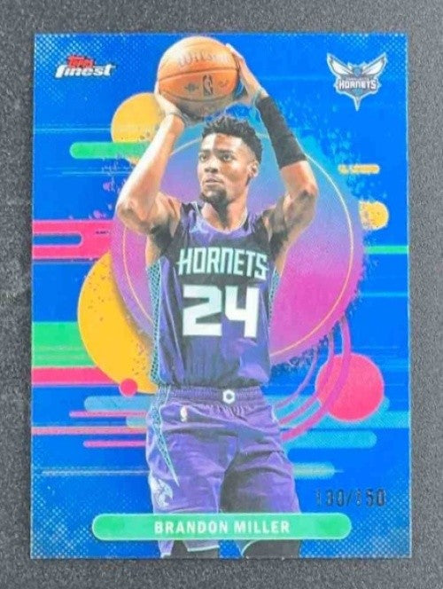 BRANDON MILLER 2025-26 TOPPS FINEST #151 UNCOMMON BLUE REFRACTOR 30/150 HORNETS