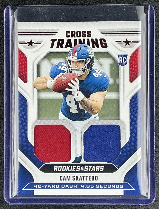 CAM SKATTEBO 2025 PANINI ROOKIES & STARS #CT-CSO CROSS TRAINING MEM RC GIANTS