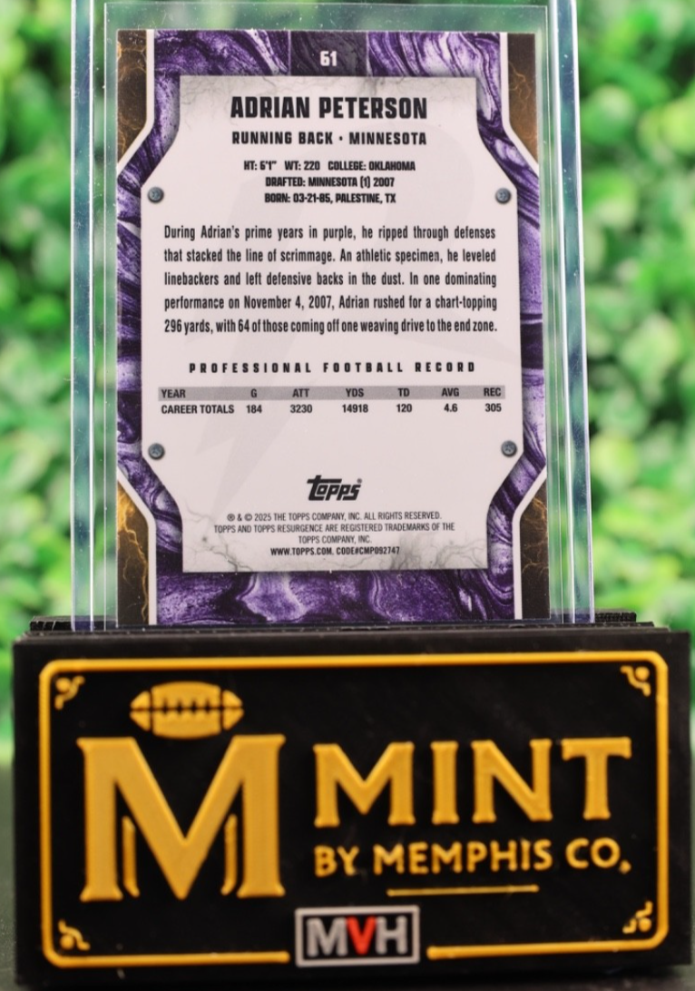 ADRIAN PETERSON 2024 TOPPS RESURGENCE YELLOW SURGE /225 VIKINGS