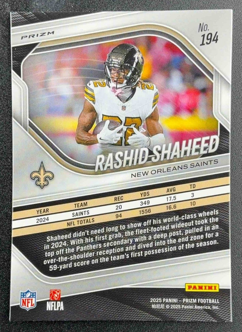 RASHID SHAHEED 2025 PANINI PRIZM #194 LAZER SAINTS