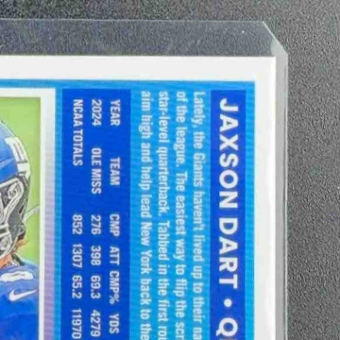 JAXSON DART 2025 PANINI DONRUSS OPTIC #273 RATED ROOKIE GIANTS