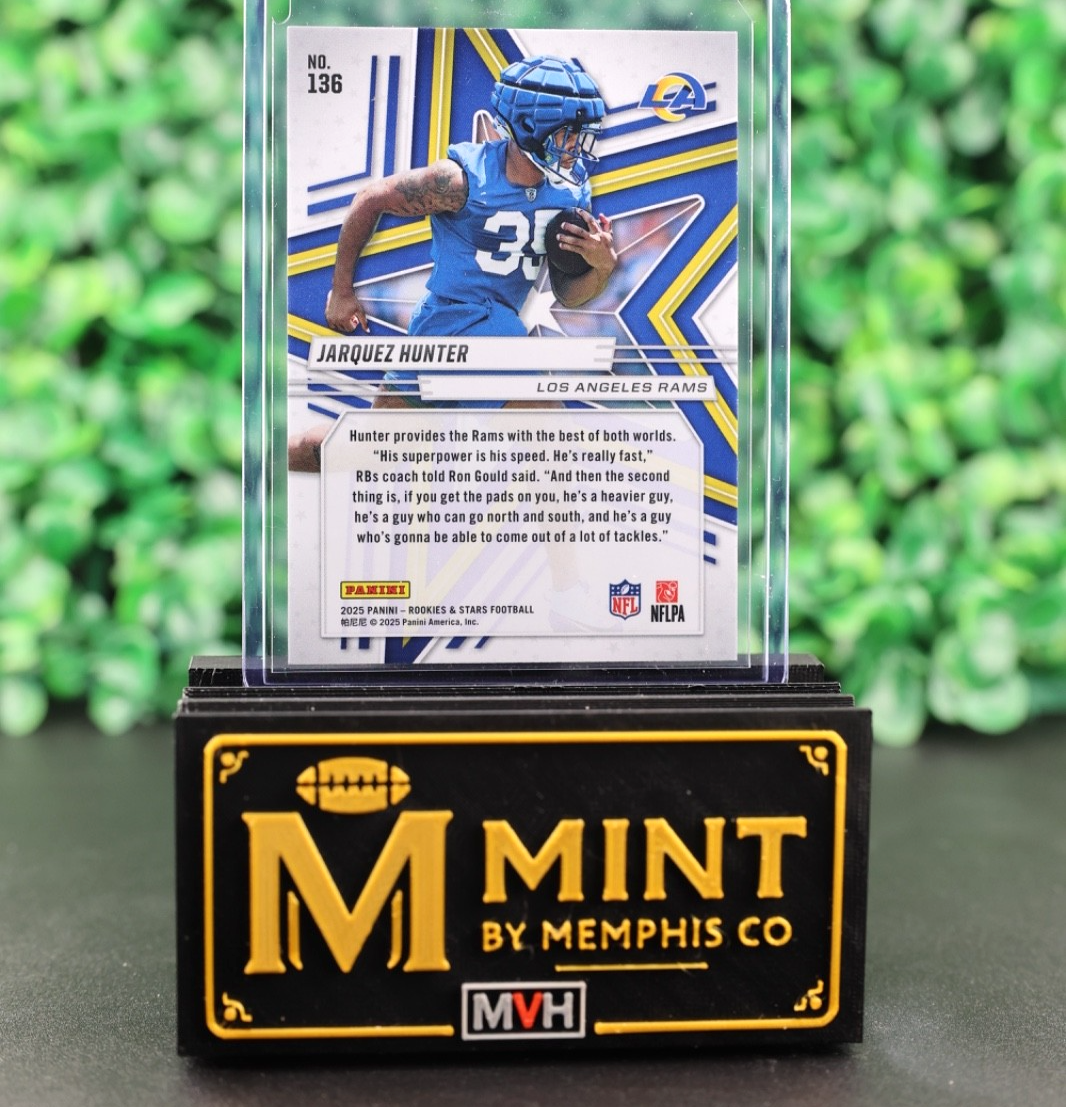 JARQUEZ HUNTER 2025 ROOKIES & STARS ORANGE RC /249 RAMS #136