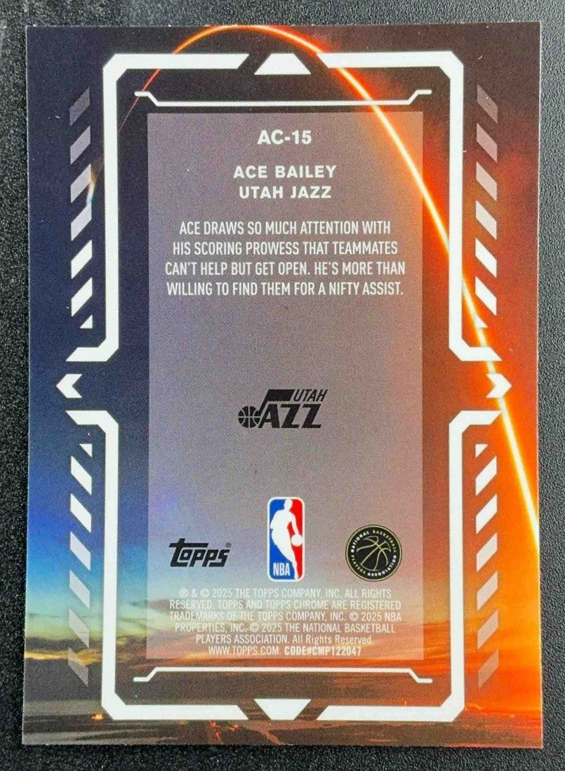 ACE BAILEY 2025-26 TOPPS CHROME #AC-15 ACTIVATORS RC JAZZ