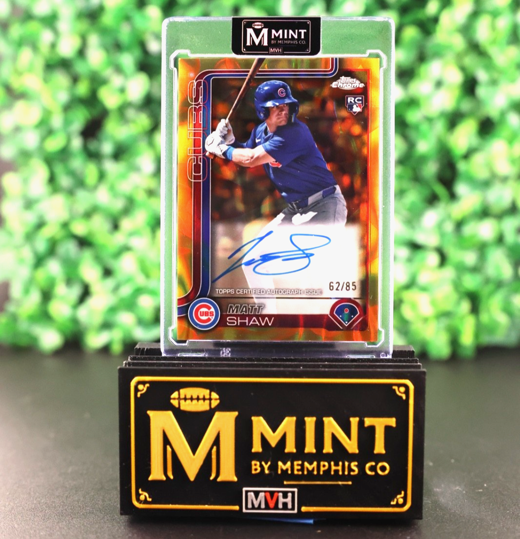MATT SHAW 2025 TOPPS CHROME UPDATE #RA-MS ROOKIE LAVA LAMP AUTO RC SSP /85 CUBS
