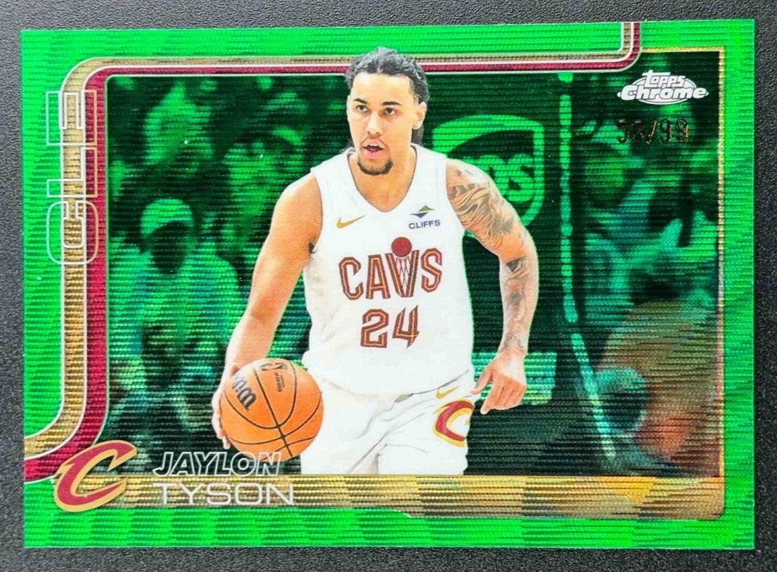 JAYLON TYSON 2025-26 TOPPS CHROME #50 GREEN WAVE REFRACTOR 5/99 CAVALIERS