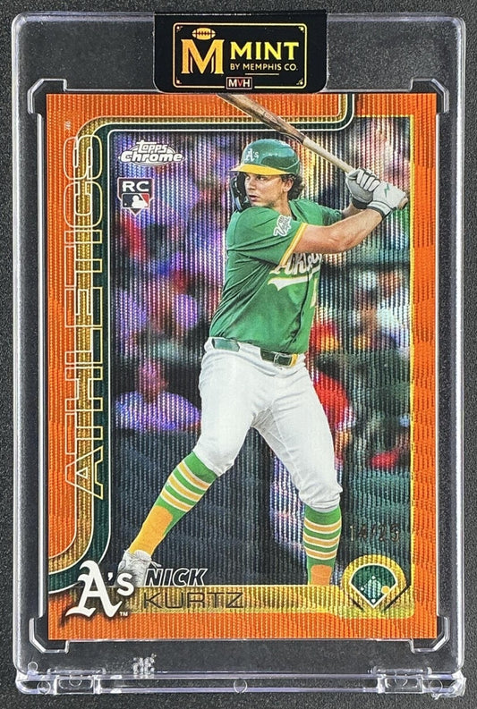 2025 Topps Chrome Update Nick Kurtz #USC178 Orange Wave Refractor /25 RC