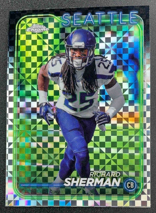 RICHARD SHERMAN 2024 TOPPS CHROME #182 X-FRACTOR SEAHAWKS