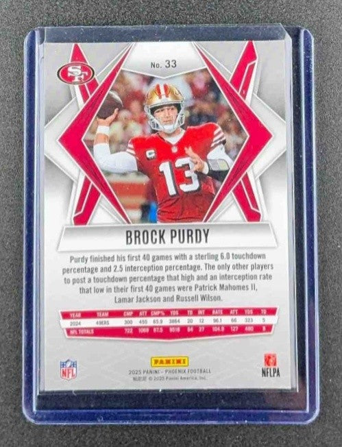 BROCK PURDY 2025 PANINI PHOENIX #33 SILVER 49ERS