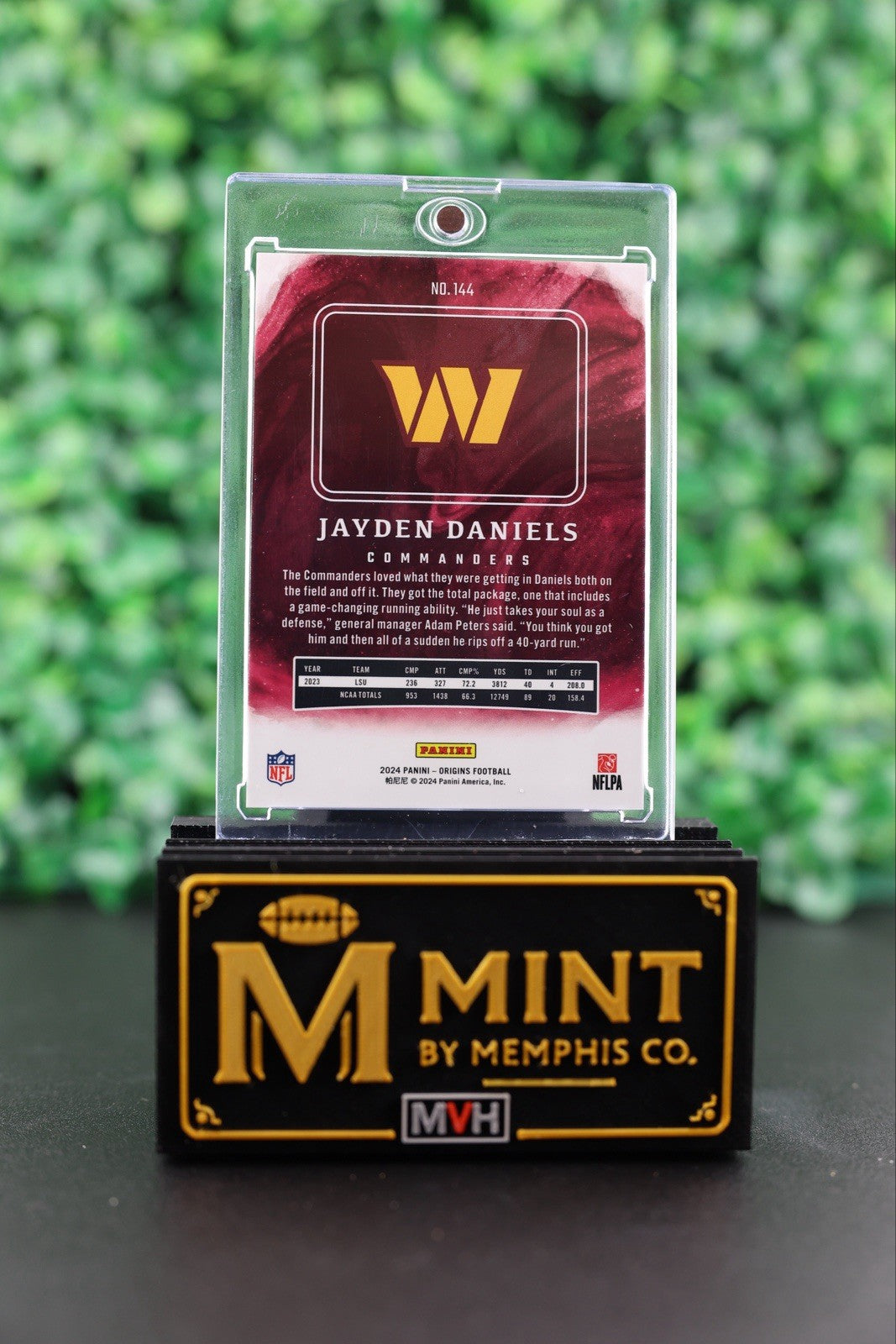 JAYDEN DANIELS 2024 ORIGINS #144 TURQUOISE /25 RC SSP WASHINGTON COMMANDERS