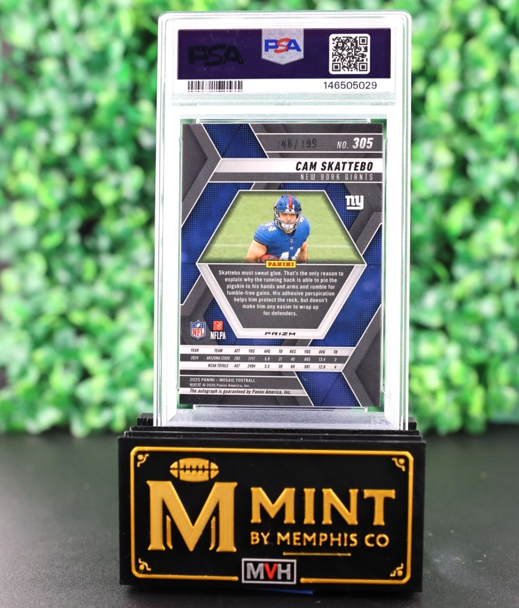 CAM SKATTEBO 2025 MOSAIC ROOKIE RC AUTO RED /199 SSP PSA 10 GEM MT POP 7 GIANTS