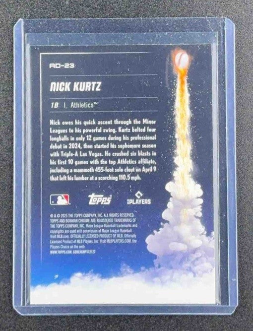 NICK KURTZ 2025 BOWMAN CHROME #AD-23 ADIOS! RC ATHLETICS