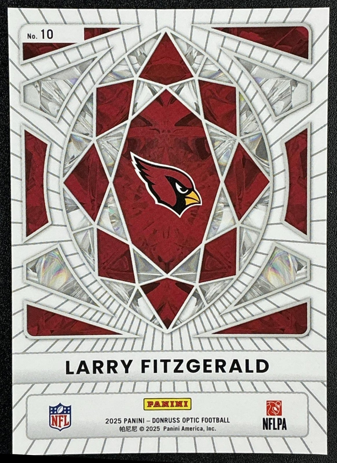 LARRY FITZGERALD 2025 PANINI DONRUSS OPTIC #10 DIAMOND HANDS CARDINALS