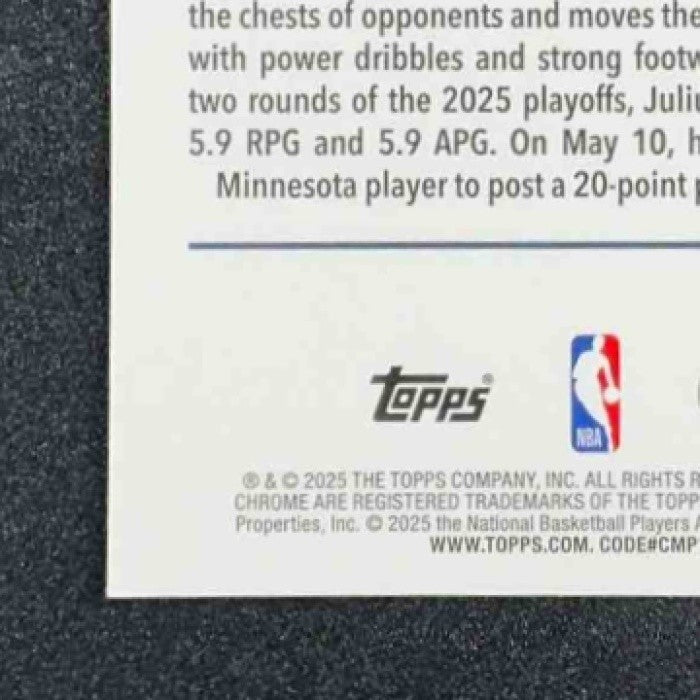 2025 Topps Chrome Julius Randle #123 RayWave Purple Refractor /75