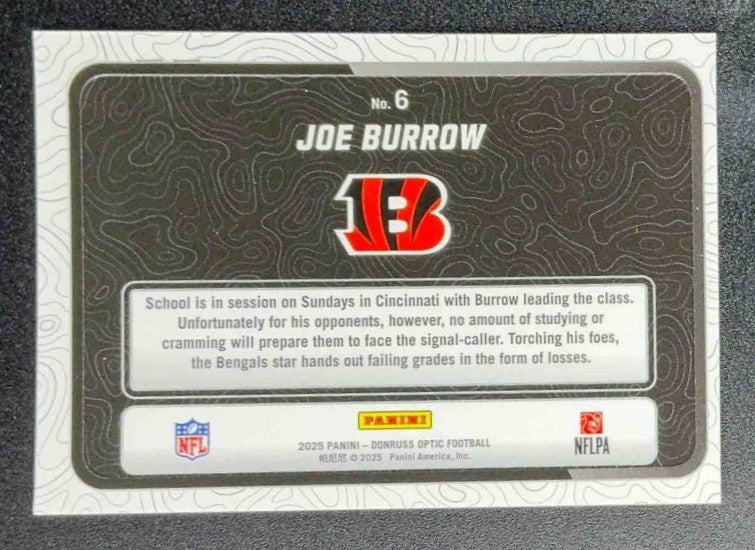 JOE BURROW 2025 PANINI DONRUSS OPTIC #6 PASSING GRADE BENGALS