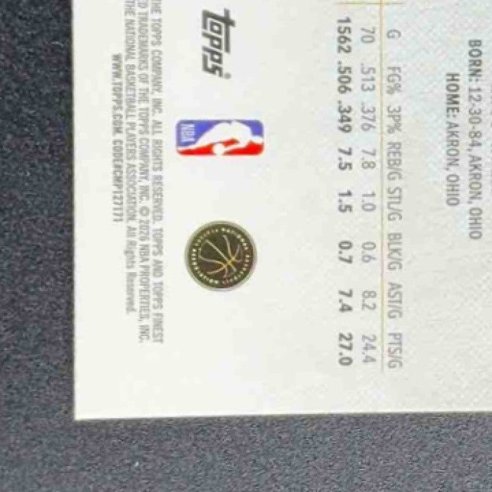 LEBRON JAMES 2025-26 TOPPS FINEST #79 COMMON LAKERS