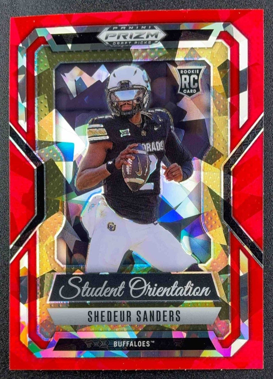 2025 Panini Prizm Draft Picks Shedeur Sanders #8 Student Orientation Red Ice
