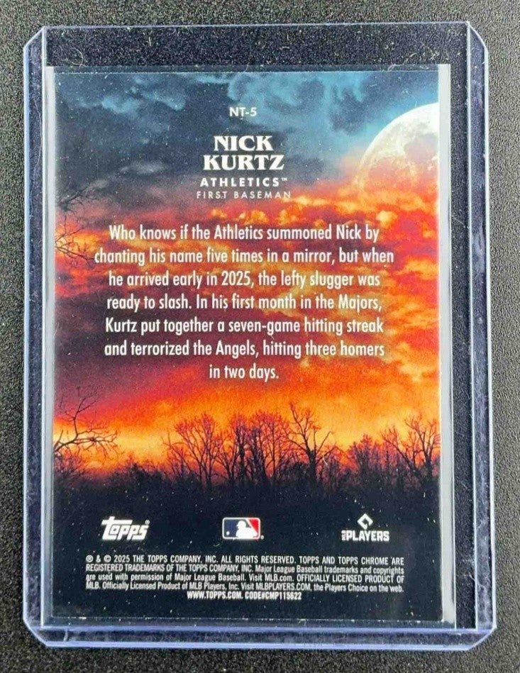 2025 Topps Chrome Update Nick Kurtz #NT-5 Night Terrors Geometric Refractor RC