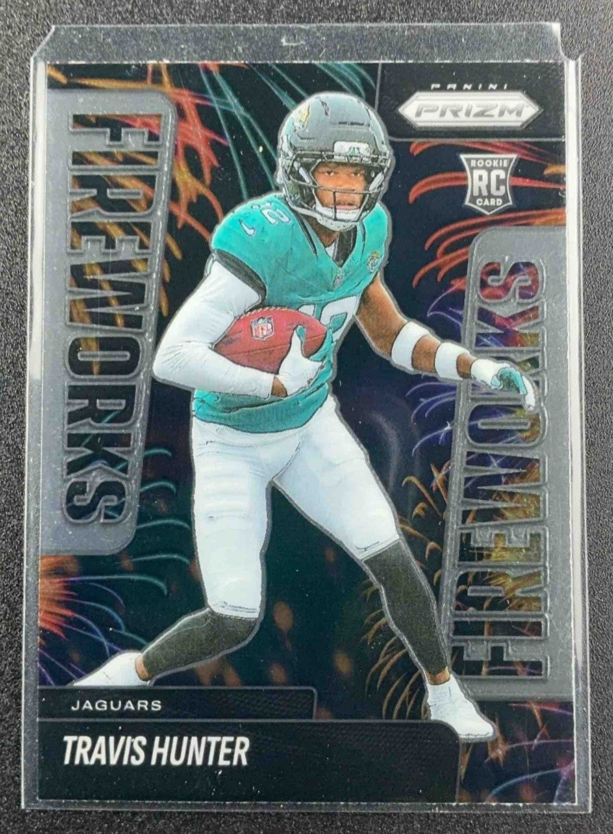 TRAVIS HUNTER 2025 PANINI PRIZM #13 FIREWORKS RC JAGUARS