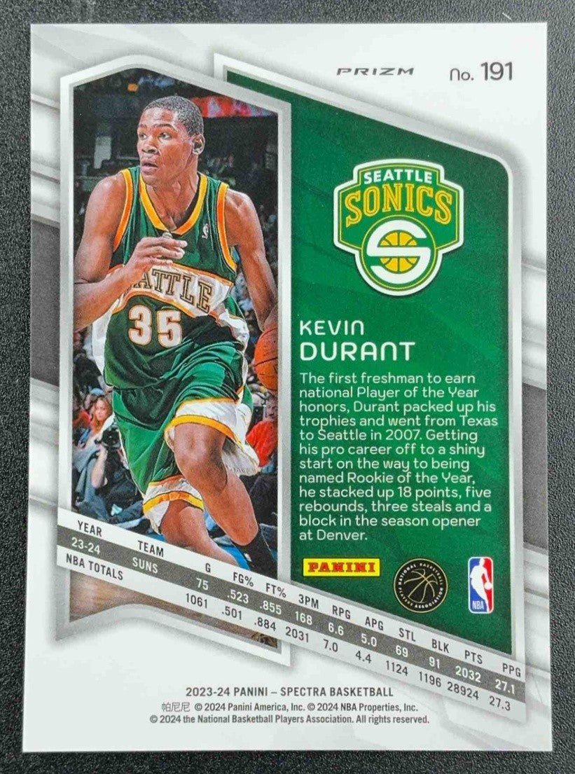 KEVIN DURANT 2023-24 PANINI SPECTRA #191 INTERNATIONAL SUPERSONICS