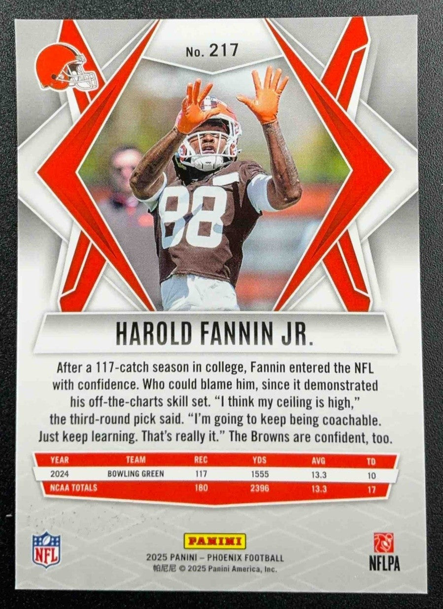 HAROLD FANNIN JR. 2025 PANINI PHOENIX #217 SILVER RC BROWNS