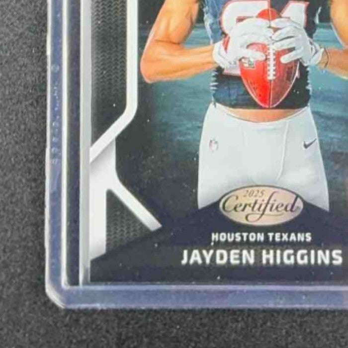 JAYDEN HIGGINS 2025 PANINI CERTIFIED #CRK-JHS ROOKIES RC TEXANS