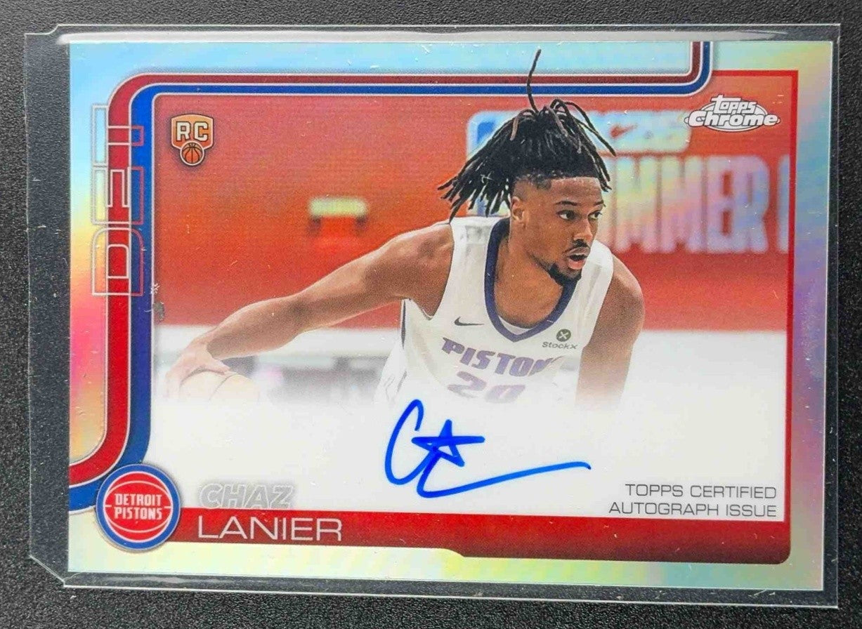 CHAZ LANIER 2025-26 TOPPS CHROME #TCAR-CL ROOKIE AUTO RC PISTONS