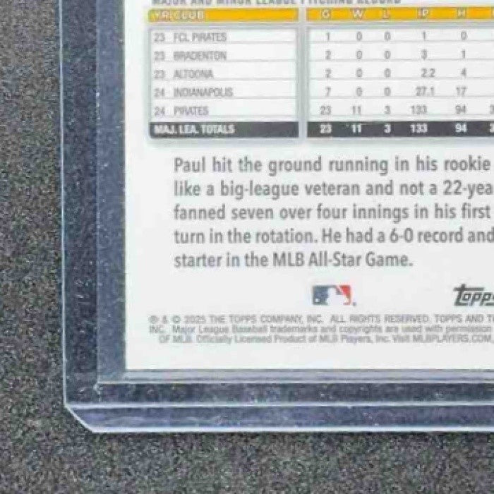 PAUL SKENES 2025 TOPPS CHROME #300 REFRACTOR PIRATES