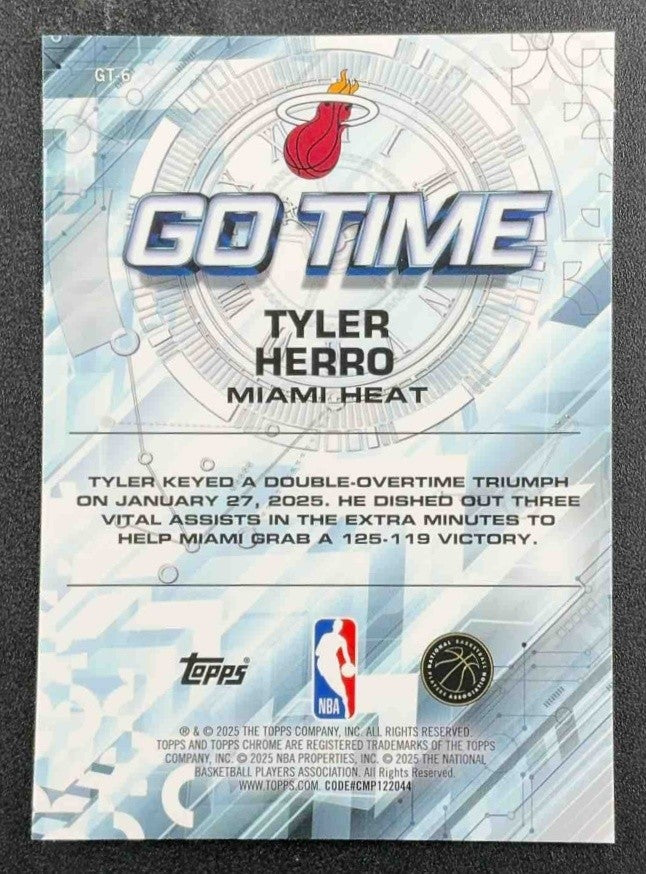 TYLER HERRO 2025-26 TOPPS CHROME #GT-6 GO TIME HEAT
