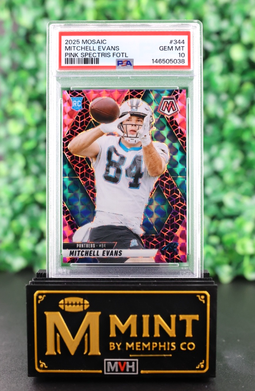 MITCHELL EVANS 2025 MOSAIC #344 PINK SPECTRIS FOTL /13 SSP RC PSA 10 BILLS POP 1