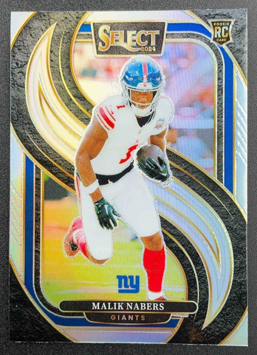 MALIK NABERS 2024 PANINI SELECT #116 PREMIER SILVER PRIZM RC GIANTS
