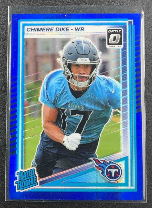 CHIMERE DIKE 2025 PANINI DONRUSS OPTIC #269 RATED ROOKIE BLUE HYPER PRIZM TITANS