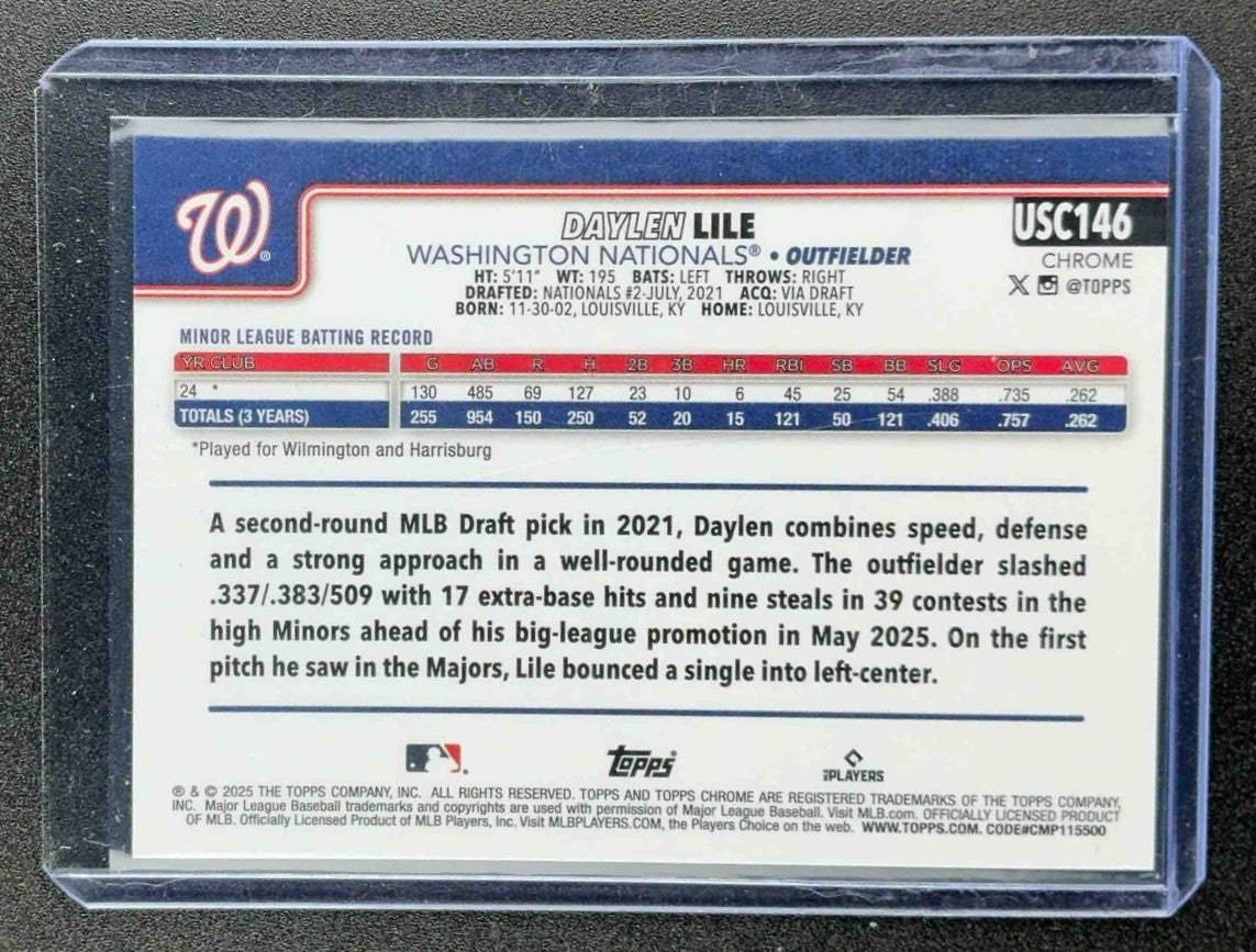 DAYLEN LILE 2025 TOPPS CHROME UPDATE ORANGE WAVE REFRACTOR /25 RC NATIONALS