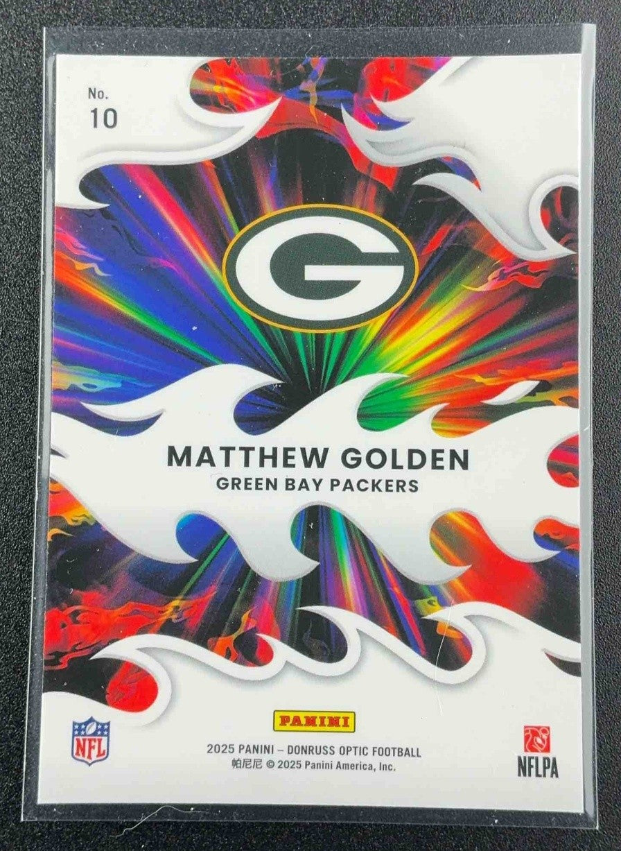 MATTHEW GOLDEN 2025 PANINI DONRUSS OPTIC #10 LIGHT IT UP RC PACKERS