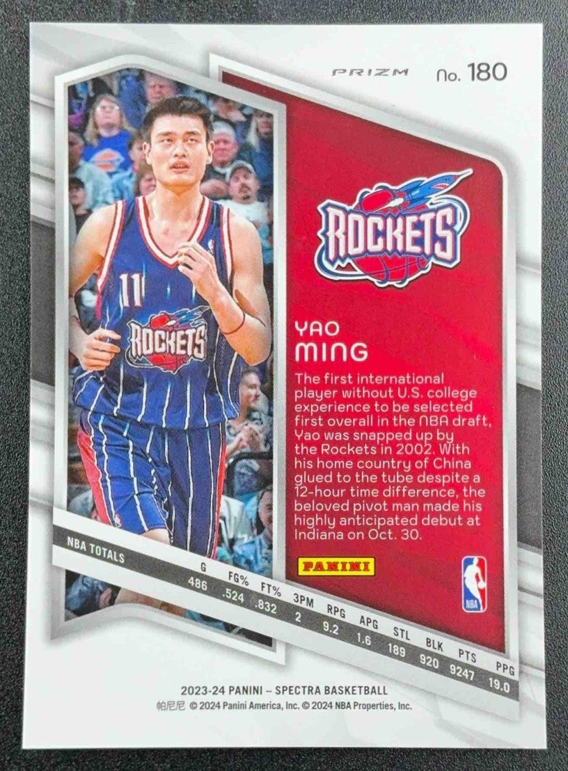YAO MING 2023-24 PANINI SPECTRA #180 INTERNATIONAL RED ROCKETS