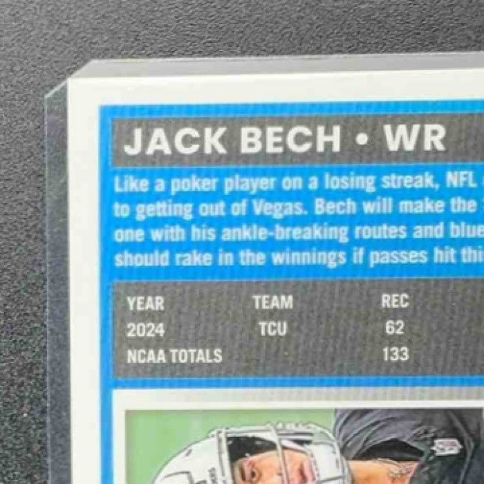 JACK BECH 2025 PANINI DONRUSS OPTIC #211 RATED ROOKIE BLUE HYPER PRIZM RAIDERS