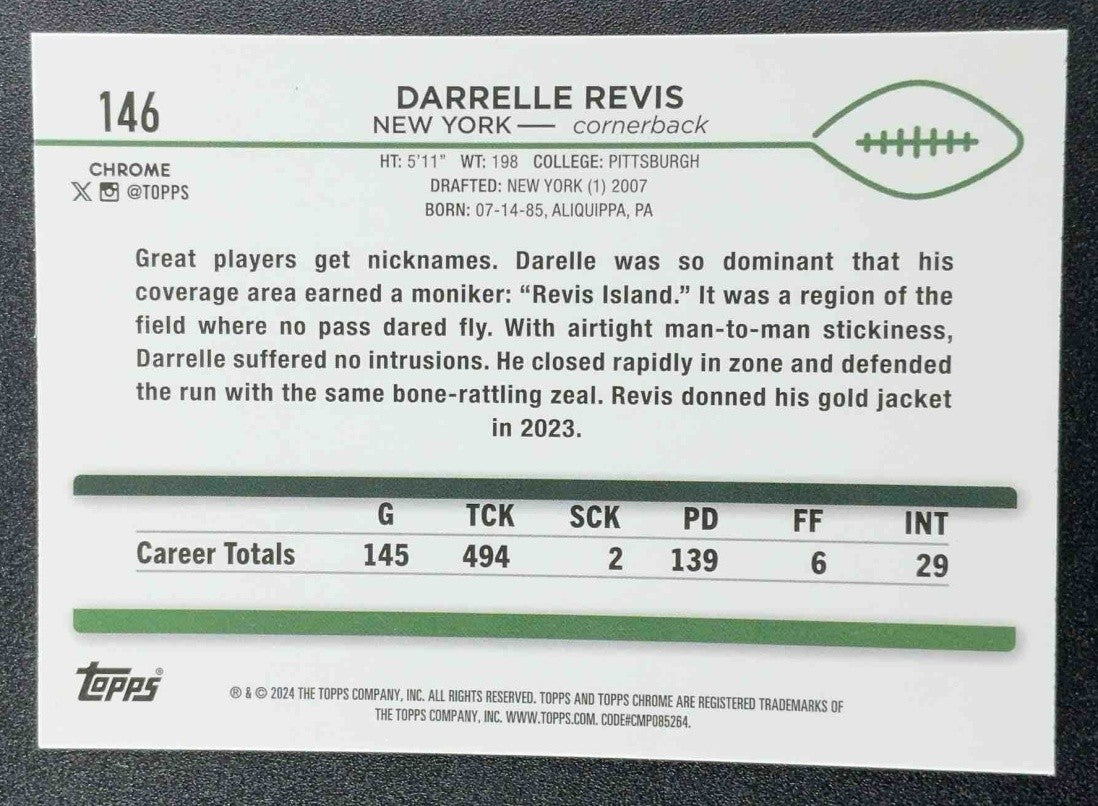 DARRELLE REVIS 2024 TOPPS CHROME #146 X-FRACTOR JETS