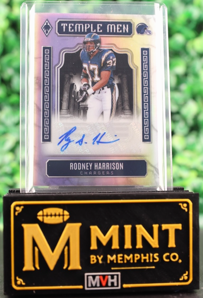 RODNEY HARRISON 2025 PHOENIX TEMPLE MEN SILVER AUTO /49 TMP-RHN HOF CHARGERS SSP