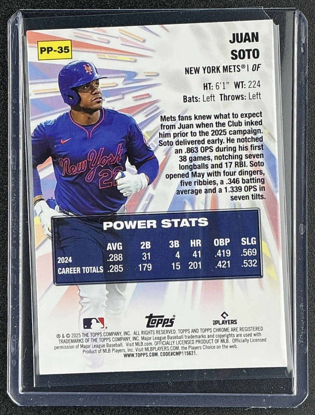 JUAN SOTO 2025 TOPPS CHROME UPDATE #PP-35 POWER PLAYERS METS