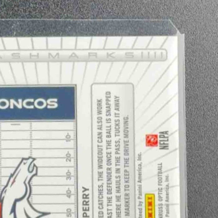 A.T. PERRY 2025 PANINI DONRUSS OPTIC #HM-AP HASH MARK AUTO HOLO PRIZM BRONCOS