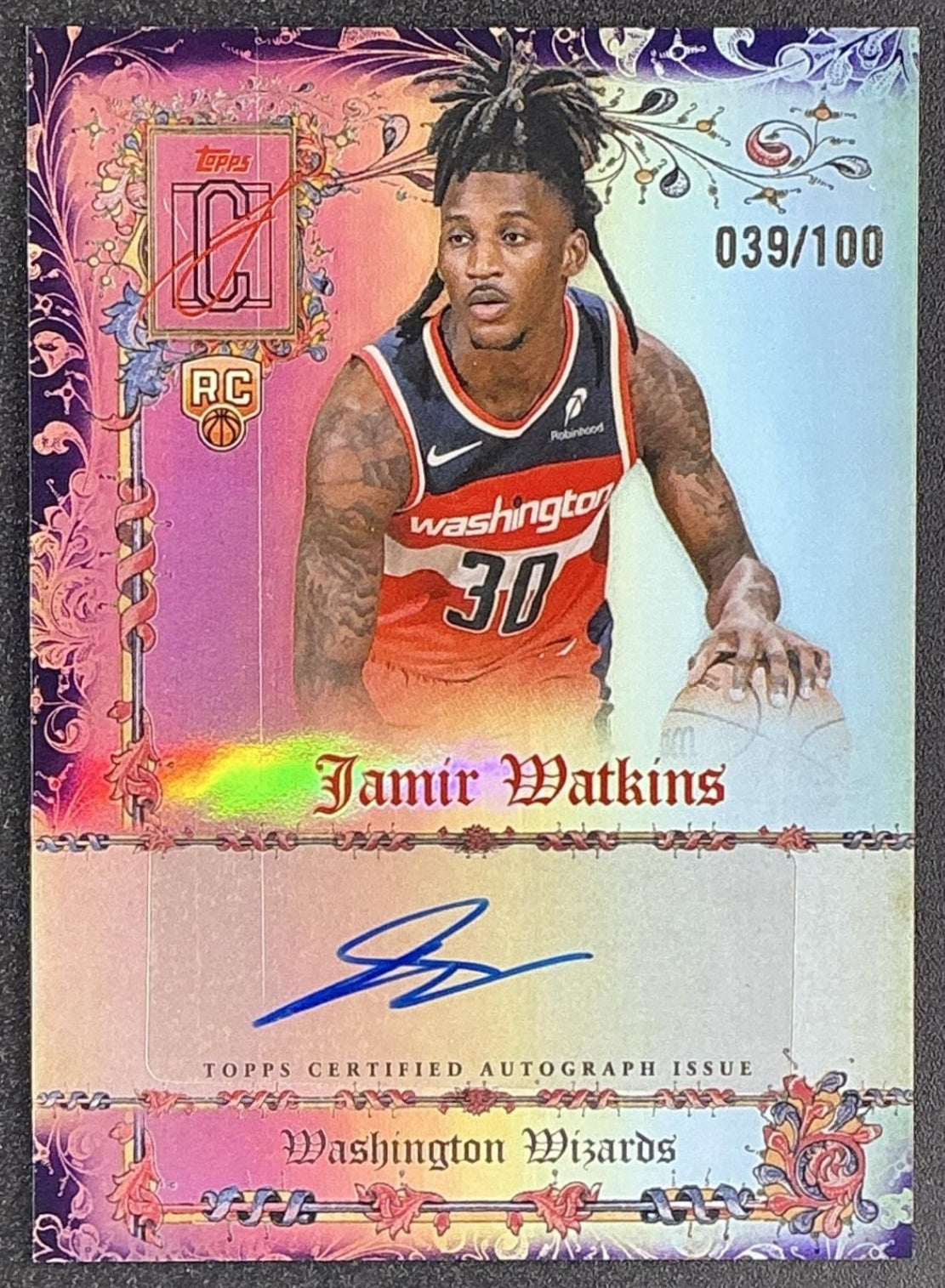 2025 Topps Signature Class Jamir Watkins Auto Purple Refractor /100 RC