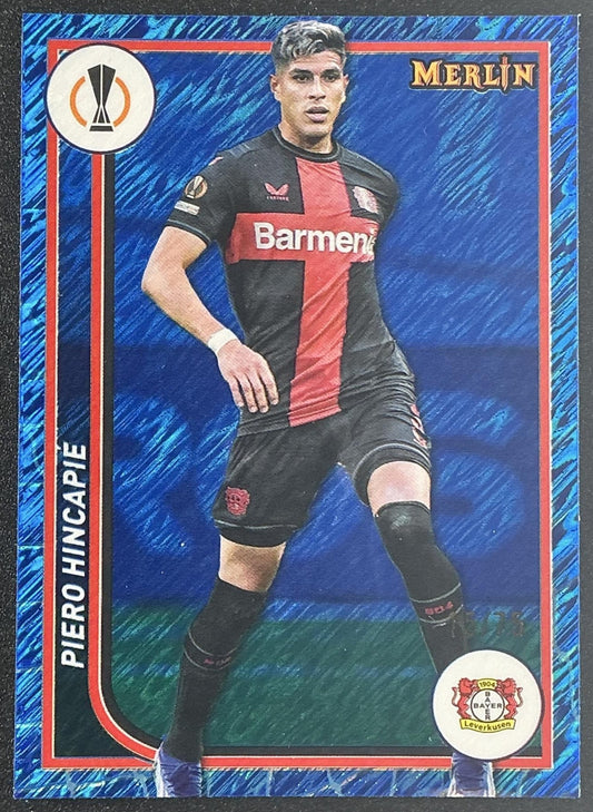 2023 Topps Chrome Merlin Piero Hincapie #21 Blue Shimmer Refractor /75